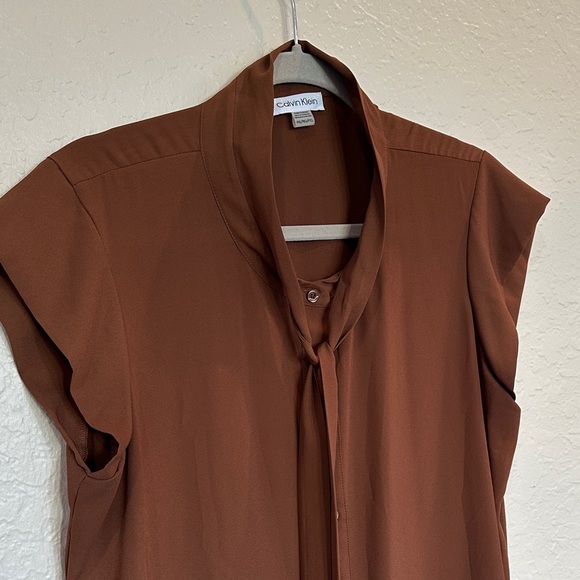 Calvin Klein Brown Button-Up Blouse - Picture 2 of 4